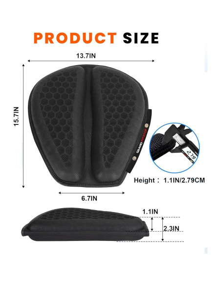 Cojín de Asiento de Gel Plegable Grand Pitstop 36.99x15cm
