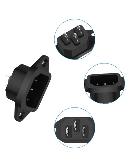 Adaptador de enchufe C14 250V 10A Yingtuyou - 10 PCS
