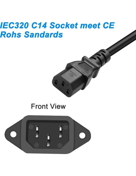 Adaptador de enchufe C14 250V 10A Yingtuyou - 10 PCS