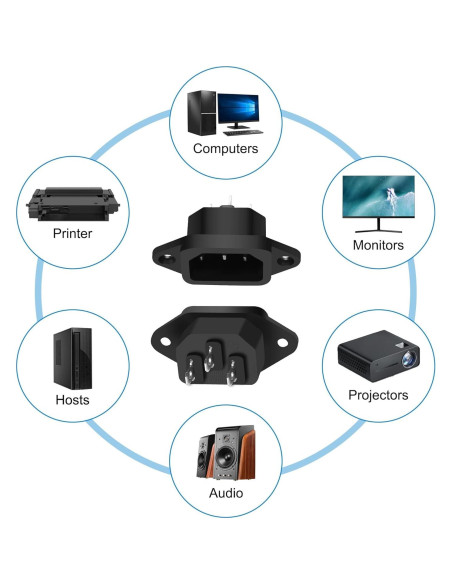 Adaptador de enchufe C14 250V 10A Yingtuyou - 10 PCS