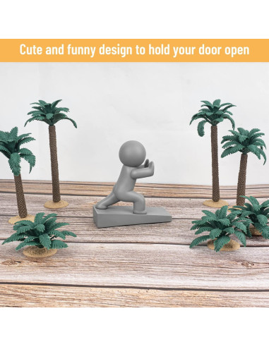 Tope de Puerta Decorativo Omoojee Gris Antideslizante 1 Pz