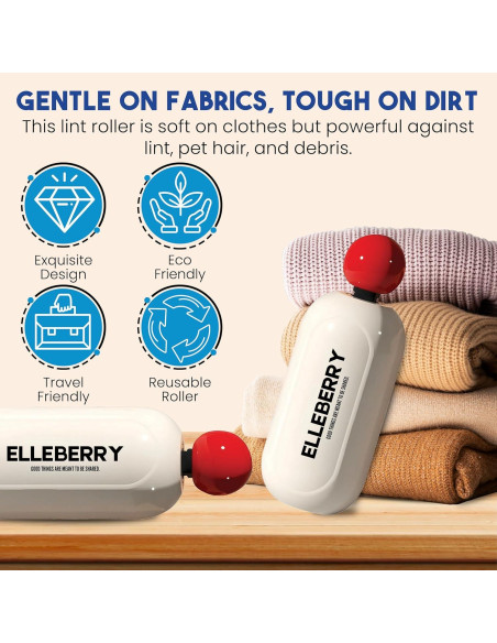 Rodillo de Pelusa Reutilizable ELLEBERRY - Lavable y Ecológico