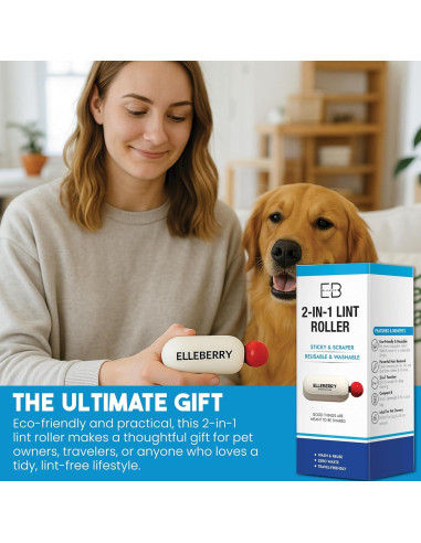 Rodillo de Pelusa Reutilizable ELLEBERRY - Lavable y Ecológico
