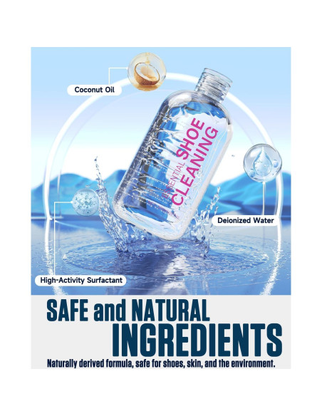 Kit de Limpieza de Zapatos Jevvu 295 ml con 3 Cepillos y Toalla