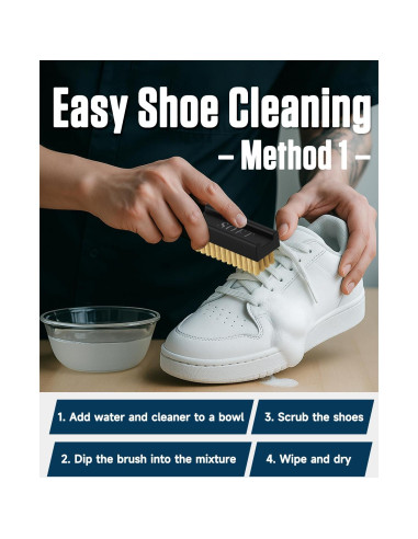 Kit de Limpieza de Zapatos Jevvu 295 ml con 3 Cepillos y Toalla