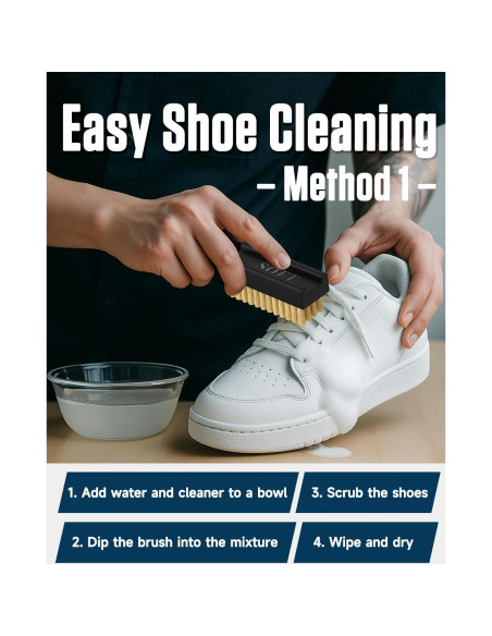 Kit de Limpieza de Zapatos Jevvu 295 ml con 3 Cepillos y Toalla