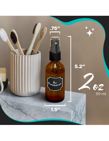 Botellas de Spray de Vidrio Ámbar Nevlers 60 mL - Paquete de 24