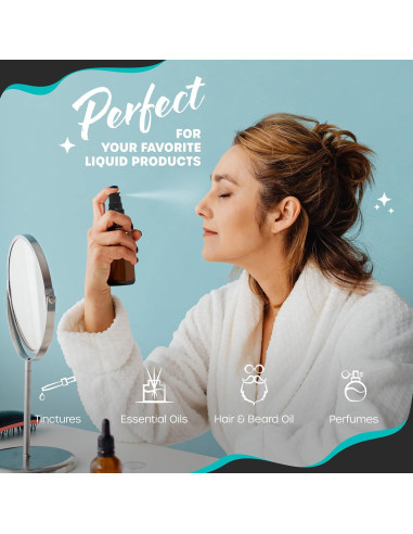 Botellas de Spray de Vidrio Ámbar Nevlers 60 mL - Paquete de 24