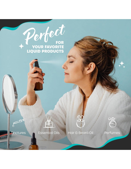 Botellas de Spray de Vidrio Ámbar Nevlers 60 mL - Paquete de 24