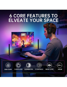 Barras de Luz LED Inteligentes VUQ 24 cm RGB+ICWW 400lm 2