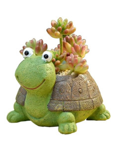 Maceta Tortuga Youfui de Resina Verde para Suculentas 12x10x8.5cm 2