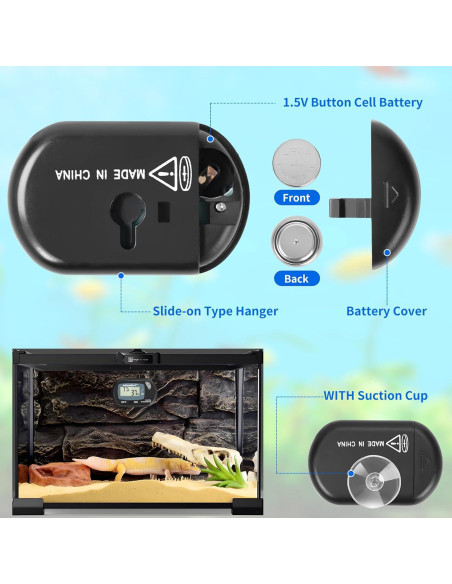 Termómetro e Higrómetro Digital AQUANEAT DTH-A045 para Reptiles