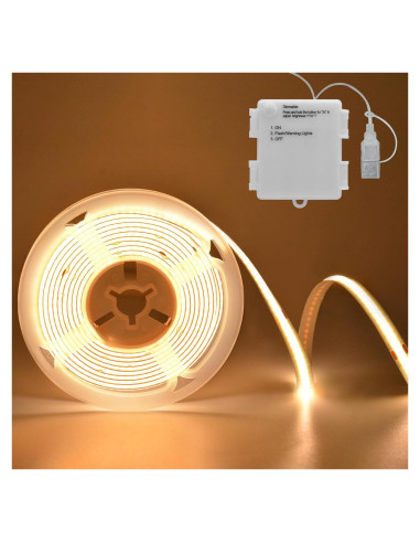 Tira de luces LED COB LumBelle 2m 640 LEDs regulable blanca cálida