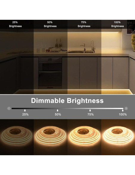 Tira de luces LED COB LumBelle 2m 640 LEDs regulable blanca cálida