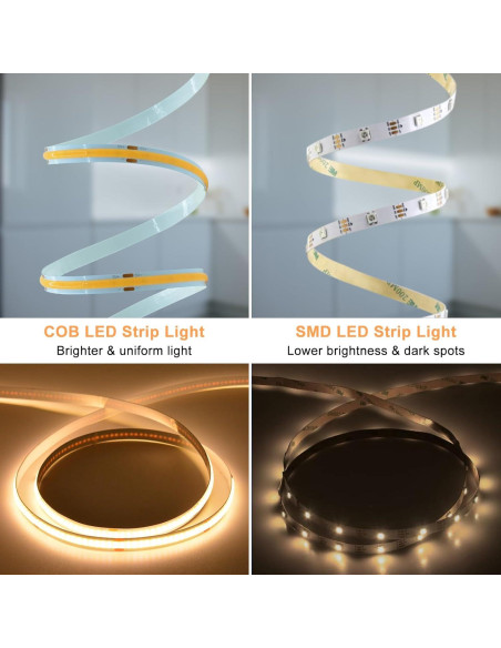 Tira de luces LED COB LumBelle 2m 640 LEDs regulable blanca cálida