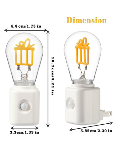 Luz Nocturna Vintage con Sensor de Movimiento Yaoten 2200K