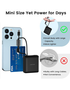 Cargador Portátil LUCKYDUO 10000mAh Carga Rápida 22.5W 2