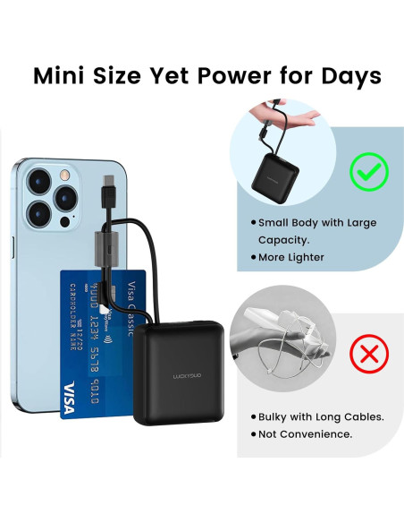 Cargador Portátil LUCKYDUO 10000mAh Carga Rápida 22.5W