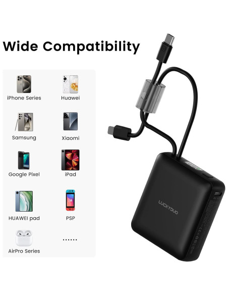 Cargador Portátil LUCKYDUO 10000mAh Carga Rápida 22.5W