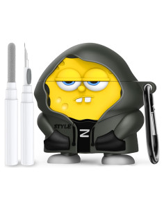 Funda de Silicona Kawaii Amarilla para AirPods 4 2024 con Kit de Limpieza