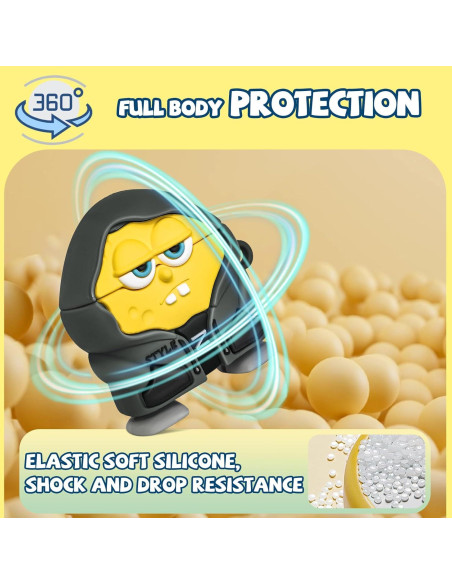 Funda de Silicona Kawaii Amarilla para AirPods 4 2024 con Kit de Limpieza