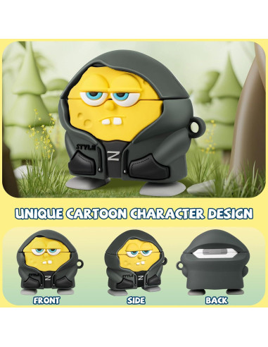 Funda de Silicona Kawaii Amarilla para AirPods 4 2024 con Kit de Limpieza