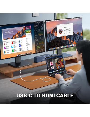 Adaptador USB C a HDMI 4K para iPhone 17 16 15 - 1.8m