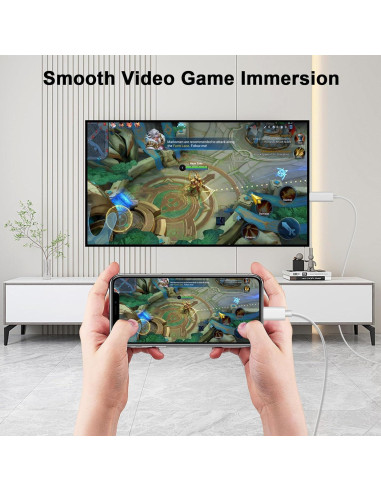 Adaptador USB C a HDMI 4K para iPhone 17 16 15 - 1.8m