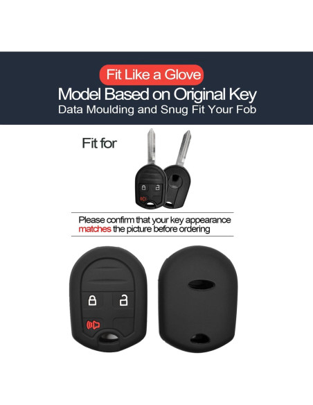 Funda de Llave INFIPAR 2 Pcs para Ford y Lincoln 3 Botones