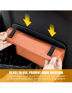 Basurero de Coche BELOMI Plegable Naranja 1L Organizador 2