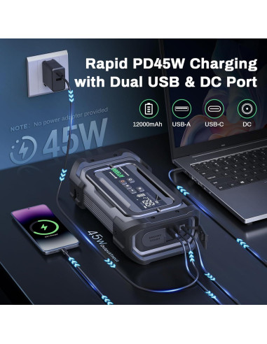 Arrancador de Coche Portátil AMPBANK AP3000-01 con Compresor 150PSI