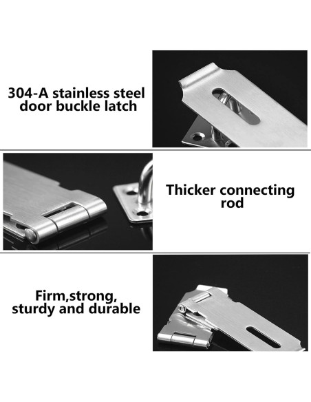 Cerraduras Hasp de Acero Inoxidable 304 - 12.7 cm - 2 Pcs