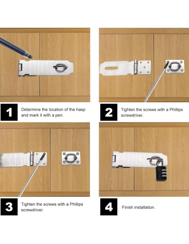 Cerraduras Hasp de Acero Inoxidable 304 - 12.7 cm - 2 Pcs