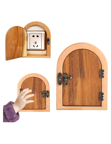 Placa de Cubierta de Salida de Puerta de Hada RUIYUE - Madera 100% Hecha a Mano