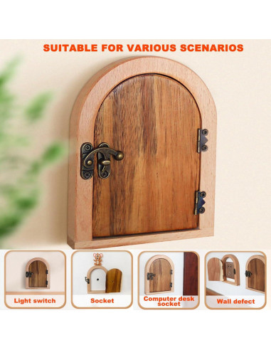 Placa de Cubierta de Salida de Puerta de Hada RUIYUE - Madera 100% Hecha a Mano