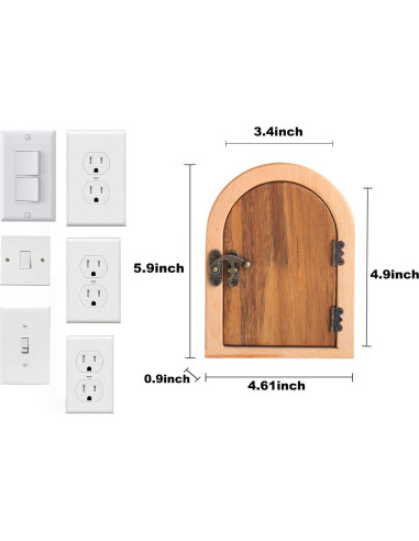Placa de Cubierta de Salida de Puerta de Hada RUIYUE - Madera 100% Hecha a Mano