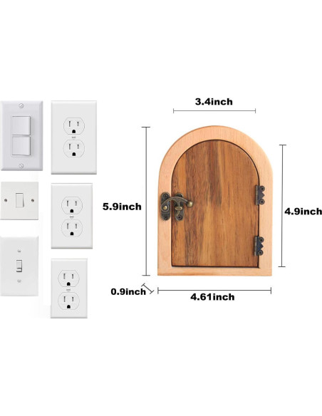 Placa de Cubierta de Salida de Puerta de Hada RUIYUE - Madera 100% Hecha a Mano