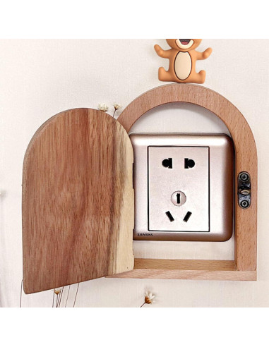 Placa de Cubierta de Salida de Puerta de Hada RUIYUE - Madera 100% Hecha a Mano