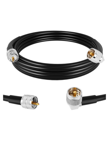 Cable Coaxial RG58 3m UHF Macho a Macho PL259 Baja Pérdida