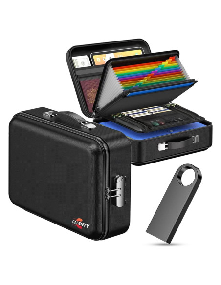 Caja de Seguridad a Prueba de Fuego CALENTY con USB 8GB