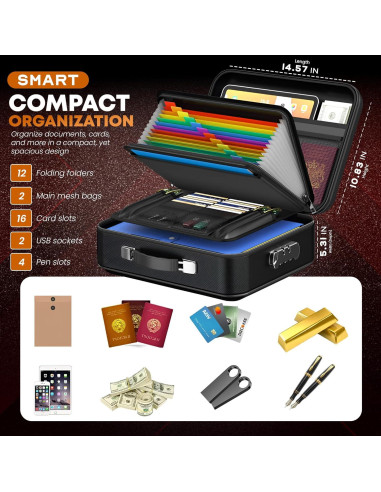 Caja de Seguridad a Prueba de Fuego CALENTY con USB 8GB