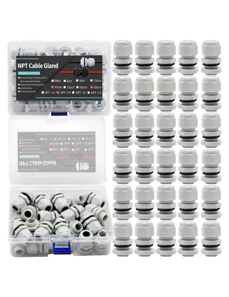 Accesorios de Cable Estanco 3/8 NPT HUIXHAO 30pcs Nylon IP68