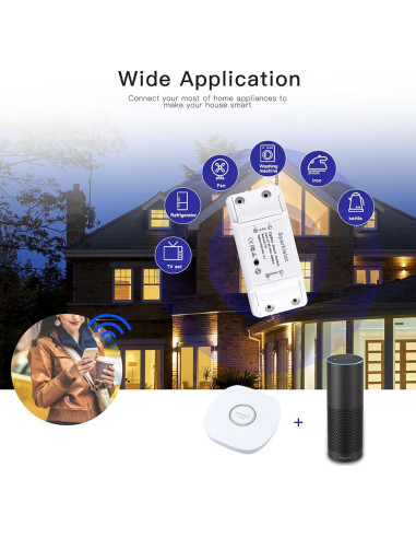 Interruptor Inteligente Zigbee 3.0 Wishiot 2pcs Control Remoto