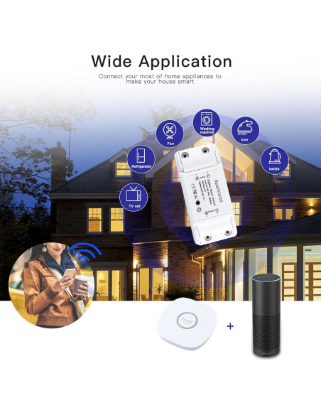 Interruptor Inteligente Zigbee 3.0 Wishiot 2pcs Control Remoto