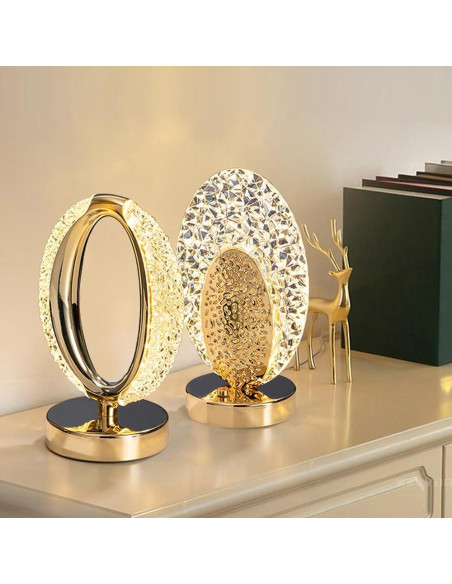 Lámpara de Mesa LED Inalámbrica JHPGEOE Dimmable 3 Colores