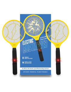 Raquetas Eléctricas para Moscas DEVOGUE - Paquete de 2 Unidades