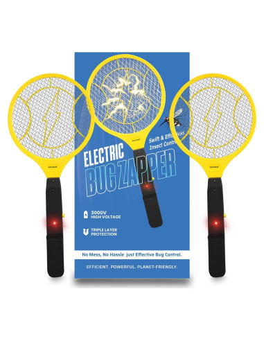 Raquetas Eléctricas para Moscas DEVOGUE - Paquete de 2 Unidades