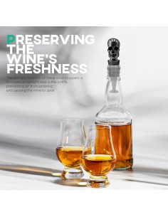 Tapones para Vino Homestia Calavera Negra Reutilizables 11.2cm 2