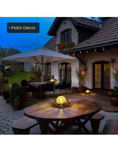 Luces Solares de Loto GIGALUMI para Jardín 21.5cm Oro