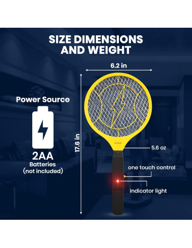 Raquetas Eléctricas para Moscas DEVOGUE - Paquete de 2 Unidades